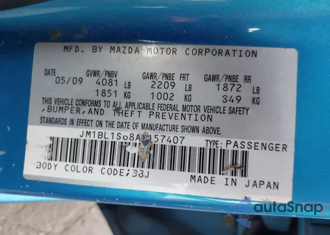 2010 Mazda Mazda3 S Grand Touring from USA, damaged, VIN JM1BL1S68A1157407